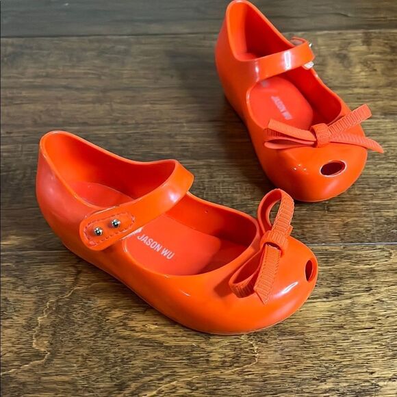 Mini Melissa /Jason Wu Kids Orange Peep-Toe ULTRAGIRL Shoes, size 9 - Picture 1 of 9
